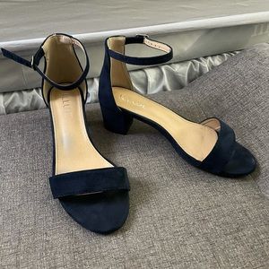 Navy suede heels